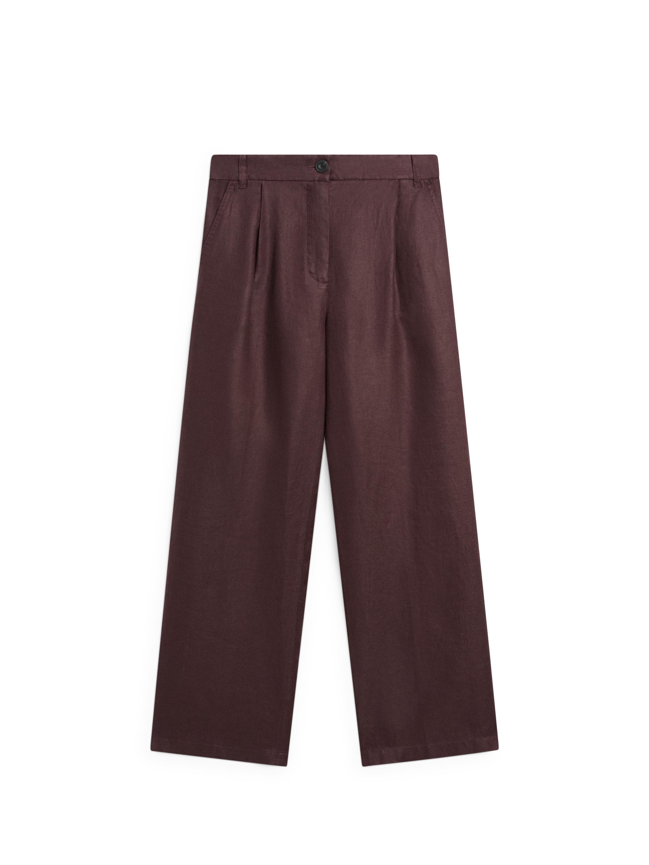 Pantalon wide leg 100 % lin avec élastique